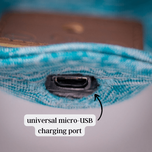 Photo showing micro-USB charging port